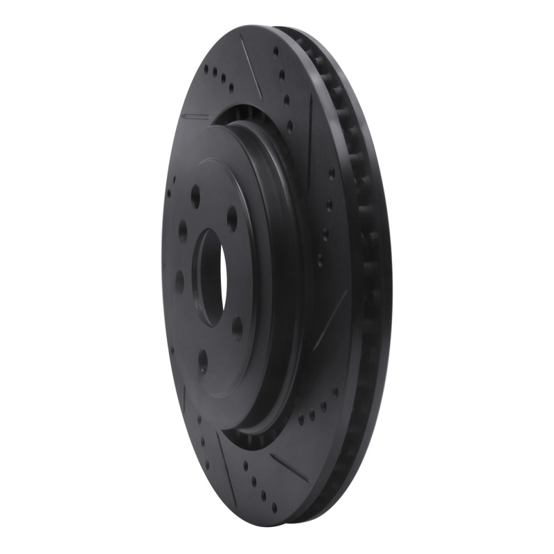 Cadillac ATS Brake Rotor (1) - Rear Right - R1 Concepts - Drilled & Slotted - Black - `16-`24